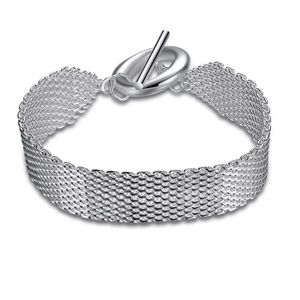 NEW Bracelet Woven Net Chainmail  Mesh Look Toggle